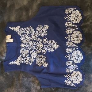 Divided embroidered top